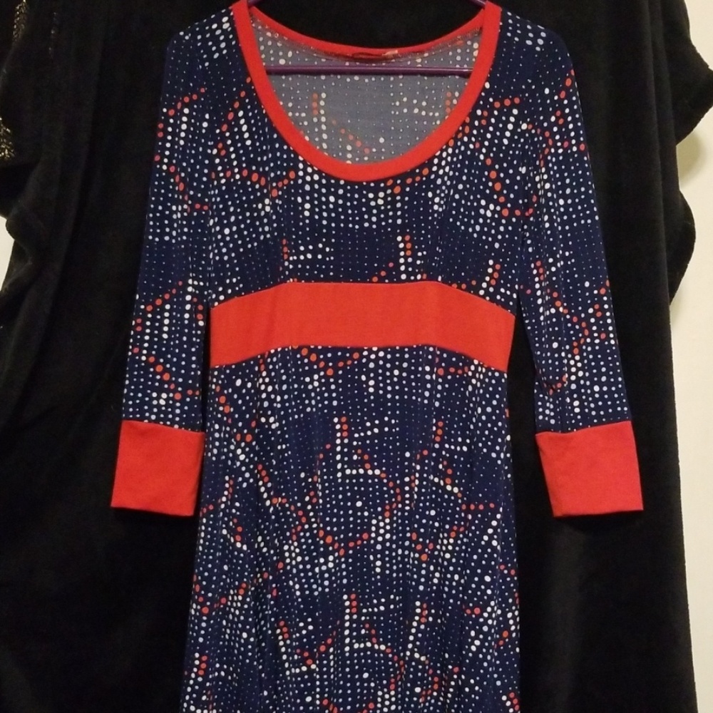Ruby Rox Polka Dot Red White and Blue Dress